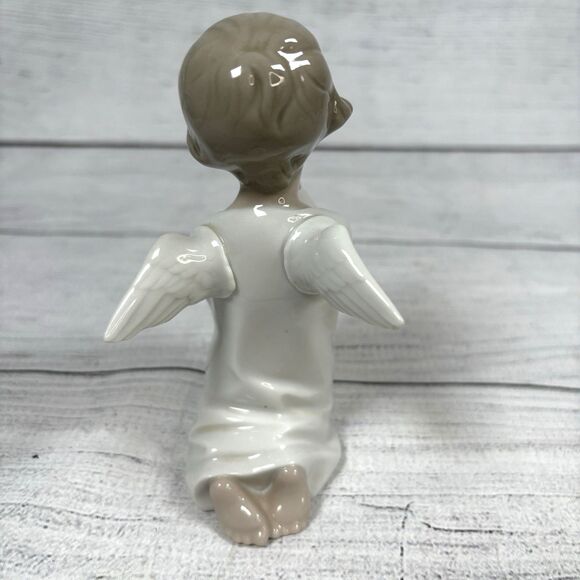 Lot 3 Lladro #4538 4539 #4541 Porcelain Figurine Angels Praying Laying Thinking - Picture 4 of 16
